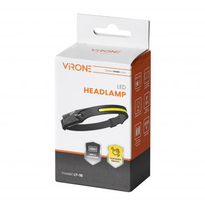 Latarka czołowa LED COB + XPE z akumulatorem 1200 mAh (LT-10)