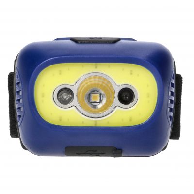 Latarka czołowa COB+LED, ładowanie USB, czujnik ruchu, niebieska (LT-13/BL)