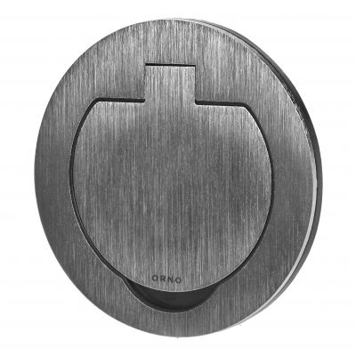 Hermetyczne gniazdo elektryczne okrągłe, IP55, kąt otwarcia 110st. szczotkowane aluminium (OR-GM-9030)
