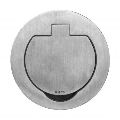 Hermetyczne gniazdo elektryczne okrągłe, IP55, kąt otwarcia 110st. szczotkowane aluminium (OR-GM-9030)