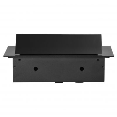 Gniazdo meblowe wpuszczane w blat z płaskim rantem, 3x2P+Z (Schuko), czarne (OR-GM-9036(GS)/B)