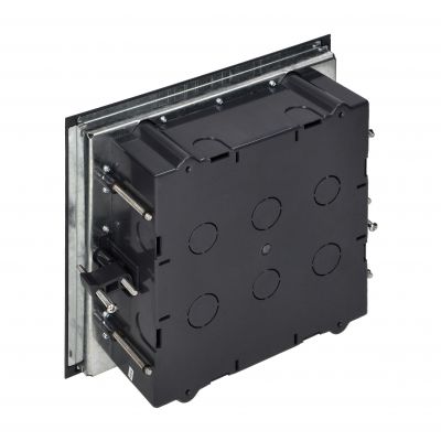 Puszka podłogowa na gniazda modułowe 6 x 45x45mm lub 12 x 22,5x45mm, pokrywa: materiał własny, czarn (OR-GP-9202/CF)