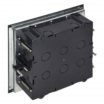 Puszka podłogowa na gniazda modułowe 6 x 45x45mm lub 12 x 22,5x45mm, pokrywa: plastik, czarna (OR-GP-9202/P)
