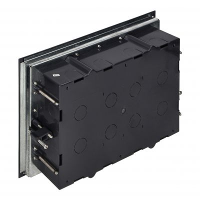 Puszka podłogowa na gniazda modułowe 8 x 45x45mm lub 16 x 22,5x45mm, pokrywa: stal nierdzewna, czarn (OR-GP-9203/SS)