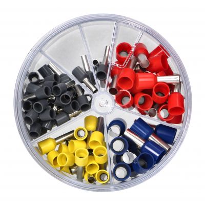 Zestaw tulejek 100 szt. 50-4mm2 ; 20 - 6mm2; 20 - 10mm2 ; 10 - 16mm2 (OR-KK-8117)