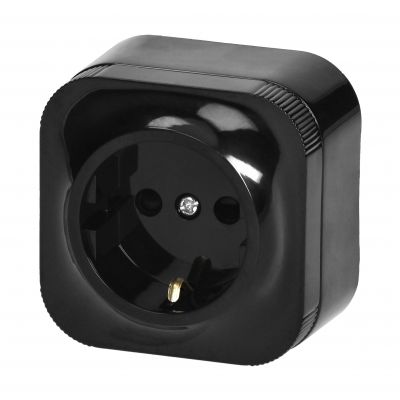 Gniazdo pojedyncze natynkowe ToDo 2P+Z Sch. IP20,czarny10szt (OR-OE-7205(GS)/B/10)