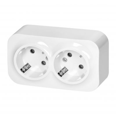 ToDo Gniazdo podwójne 2x2P+Z, 16A/230VAC, IP20,Schuko,Białe 10 sztuk (OR-OE-7206(GS)/W/10)