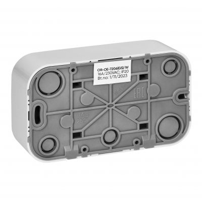 ToDo Gniazdo podwójne 2x2P+Z, 16A/230VAC, IP20,Schuko,Białe 10 sztuk (OR-OE-7206(GS)/W/10)