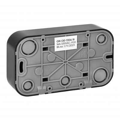 ToDo Gniazdo podwójne 2x2P+Z, 16A/230VAC, IP20, Czarne 10 sztuk (OR-OE-7206/B/10)