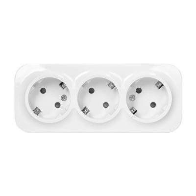 Gniazdo potrójne natynkowe ToDo 2P+Z Schuko IP20, 16A, 230V AC, 16A, 230V AC, biały, 10 sztuk (OR-OE-7209(GS)/W/10)