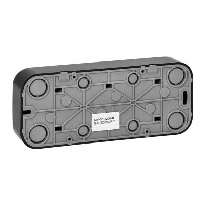 Gniazdo potrójne natynkowe ToDo 2P+Z IP20, 16A, 230V AC, 16A, 230V AC, czarny, 10 sztuk (OR-OE-7209/B/10)