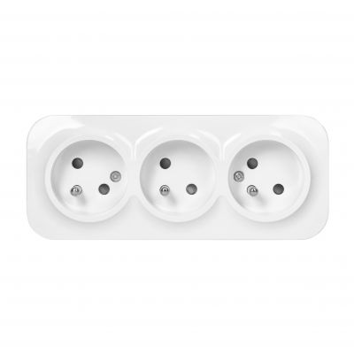 Gniazdo potrójne natynkowe ToDo 2P+Z IP20, 16A, 230V AC, 16A, 230V AC, biały, 10 sztuk (OR-OE-7209/W/10)