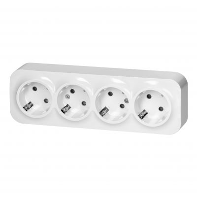 Gniazdo poczwórne natynkowy ToDo 2P+Z Schuko IP20, 16A, 230V AC, 16A, 230V AC, biały (OR-OE-7210(GS)/W)