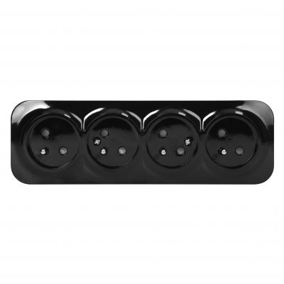 Gniazdo poczwórne natynkowy ToDo 2P+Z IP20, 16A, 230V AC, 16A, 230V AC, czarny (OR-OE-7210/B)