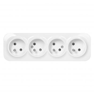 Gniazdo poczwórne natynkowy ToDo 2P+Z IP20, 16A, 230V AC, 16A, 230V AC, biały, 8 sztuk (OR-OE-7210/W/8)