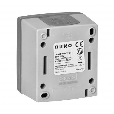 Łącznik jednobiegunowy z podświetleniem AQUATIC PRO IP55, 10A, 230V AC, Szaro-Grafitowy (OR-OE-7400/P/GR)