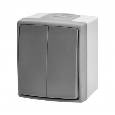 Łącznik świecznikowy AQUATIC PRO IP55, 10A, 230V AC, Szaro-Grafitowy (OR-OE-7401/GR)