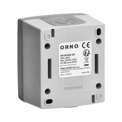 Łącznik świecznikowy AQUATIC PRO IP55, 10A, 230V AC, Szaro-Grafitowy (OR-OE-7401/GR)