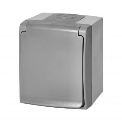 Gniazdo pojedyńcze 2P+Z AQUATIC PRO IP55, 16A, 230V AC, Szaro-Grafitowy (OR-OE-7405/GR)