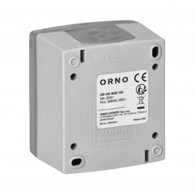 Gniazdo pojedyńcze 2P+Z AQUATIC PRO IP55, 16A, 230V AC, Szaro-Grafitowy (OR-OE-7405/GR)