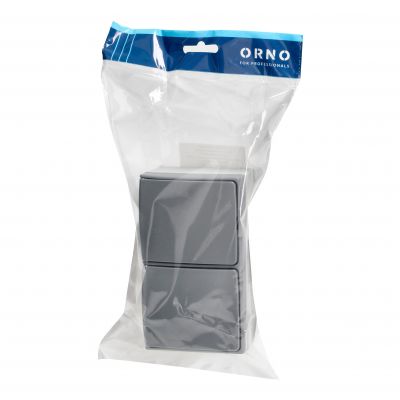 Gniazdo podwójne natynkowe hermetyczne AQUATIC PRO IP55 16A 230V AC Szaro-Grafitowy ORNO (OR-OE-7406/GR)