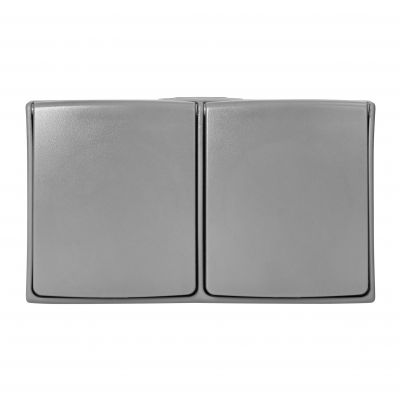 Gniazdo podwójne natynkowe hermetyczne AQUATIC PRO IP55 16A 230V AC Szaro-Grafitowy ORNO (OR-OE-7406/GR)