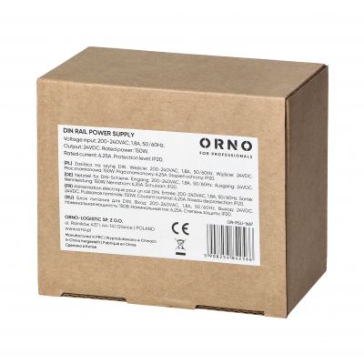 Zasilacz na szyne DIN 24VDC 6.25A 150W 6 modułów (OR-PSU-1667)