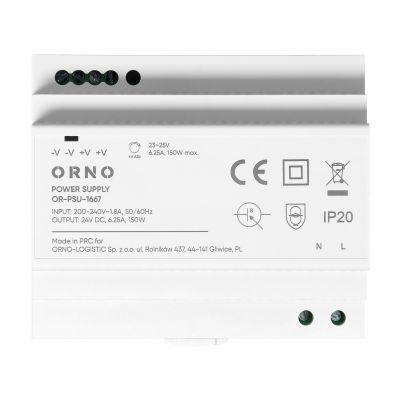 Zasilacz na szyne DIN 24VDC 6.25A 150W 6 modułów (OR-PSU-1667)