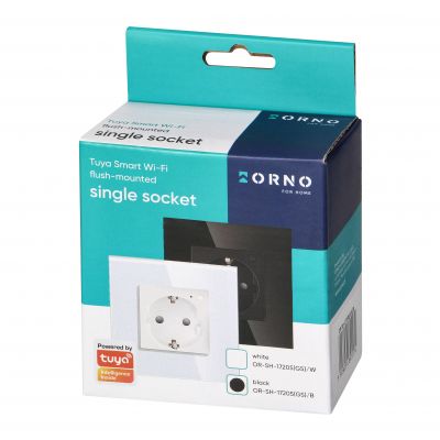 Gniazdo pojedyncze Tuya Smart Wi-Fi, Schuko, czarne (OR-SH-17205(GS)/B)