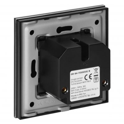 Gniazdo pojedyncze Tuya Smart Wi-Fi, Schuko, czarne (OR-SH-17205(GS)/B)