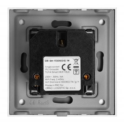 Gniazdo pojedyncze Tuya Smart Wi-Fi, Schuko, białe (OR-SH-17205(GS)/W)
