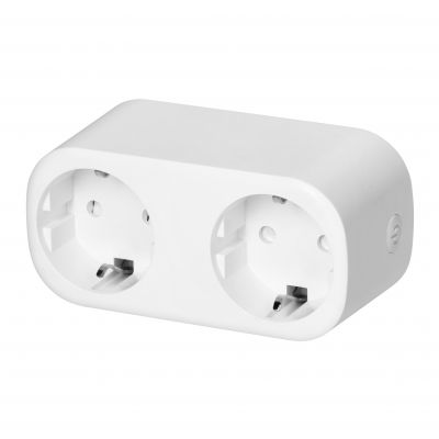Rozgałęźnik bezprzewodowy podwójny Tuya Smart Wi-Fi, Schuko, biały (OR-SH-17510(GS)/W)