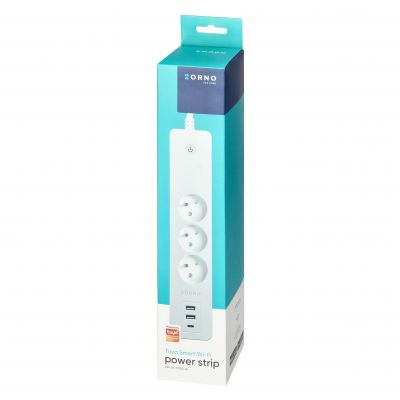 Przedłużacz z 3 gniazdami z uziemieniem i wyłącznikiem 2xUSB Tuya Smart Wi-Fi biały ORNO (OR-SH-17520/W)