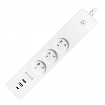 Przedłużacz z 3 gniazdami z uziemieniem i wyłącznikiem 2xUSB Tuya Smart Wi-Fi biały ORNO (OR-SH-17520/W)