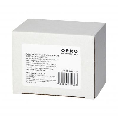 Złączka instalacyjna zaciskowa 2-przewodowa, dwustronna; na dowolny przewód 0,75-4mm2; IEC 250V/32A; (OR-SZ-8021/2/50)