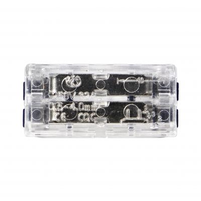 Złączka instalacyjna zaciskowa 2-przewodowa, dwustronna; na dowolny przewód 0,75-4mm2; IEC 250V/32A; (OR-SZ-8021/2/50)