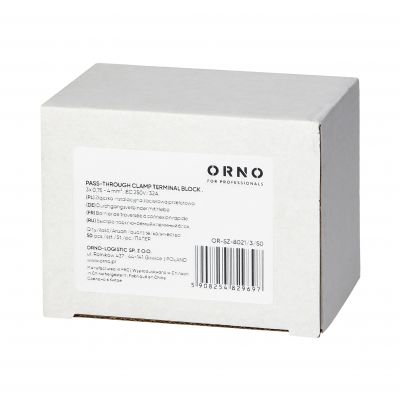 Złączka instalacyjna zaciskowa 3-przewodowa, dwustronna; na dowolny przewód 0,75-4mm2; IEC 250V/32A; (OR-SZ-8021/3/50)