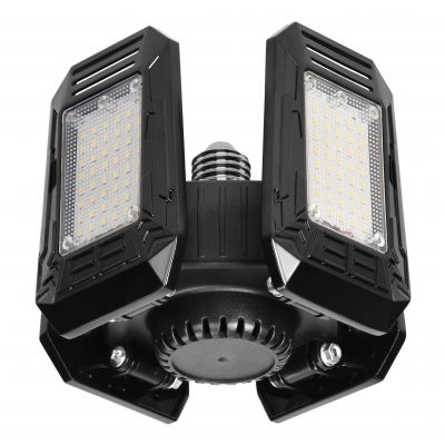 SYRIUSZ LED lampa warsztatowa składana 4-skrzydłowa, E27, 72W, 4000K, 6480lm (WL-14)