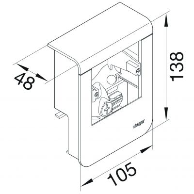 tehalit.SL Pusty nośnik urządzeń 20x80 fi60 sucupira SL20080901D6 HAGER (SL20080901D6)