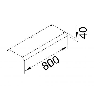 tehalit.AK Pokrywa kanału napodł 2-str skos dł. 800mm 150x40mm stal AKB81500402 HAGER (AKB81500402)