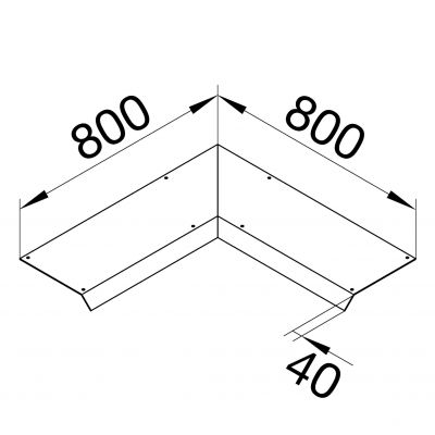 tehalit.AK Pokrywa kanału napodł Kąt wew przedł 1-str skos dł. 800mm 200x40 stal AKBI2000401V HAGER (AKBI2000401V)