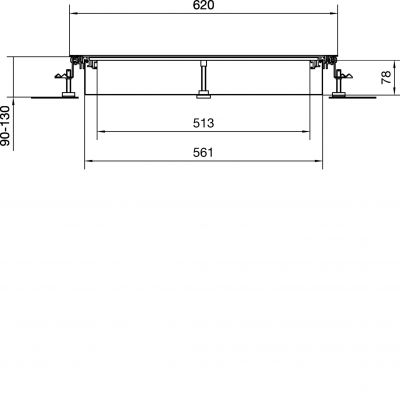 tehalit.BK Kanał współpoziomy wanna stalowa BKWD 600x(90-130)mm stal BKWD600090 HAGER (BKWD600090)