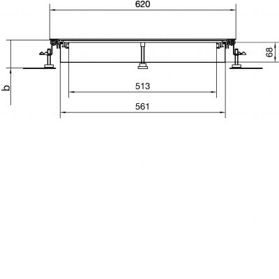 tehalit.BK Kanał współpoziomy wanna stalowa BKWD 600x(90-130)mm stal BKWD600090 HAGER (BKWD600090)