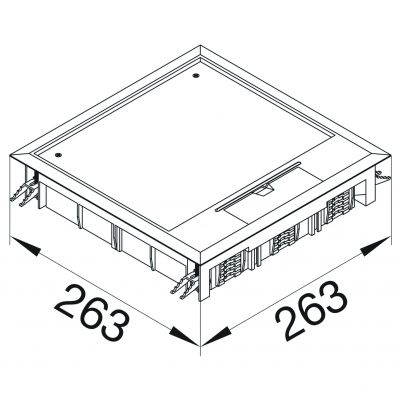 tehalit.VE-EE Pokrywa uchylna VQ12 244x244 wykładzina 12mm czarny PA VQ12129005 HAGER (VQ12129005)