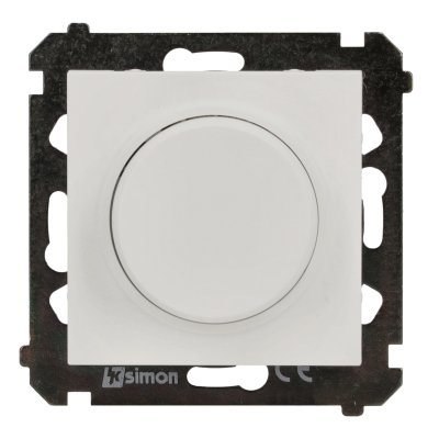 SIMON 55 Ściemniacz obrotowy do LED ściemnialnych 230 V 2–200 W Biały mat KONTAKT (TES9L.01/111)