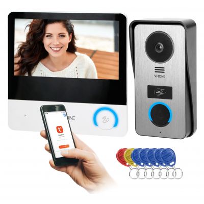 Zestaw wideodomofonowy bezsłuchawkowy dotykowy monitor LCD Wi-Fi + APP na telefon ORNO (VDP-67)