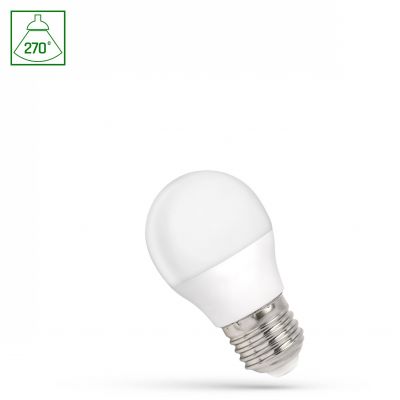 Żarówka LED KULKA E27 230V 1W zimna biel SPECTRUM (WOJ+14450_1W)