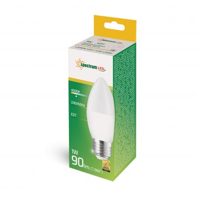 LED ŚWIECOWA E-27 230V 1W NW  WOJ+14455 Spectrum Led (WOJ+14455)