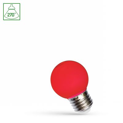 Żarówka LED KULKA E27 1W czerwona  WOJ+11795 Spectrum Led (WOJ+11795)