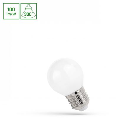 Żarówka LED kulka do girland E-27 230V 1W COG neutralna biel mleczna SPECTRUM (WOJ+14586)